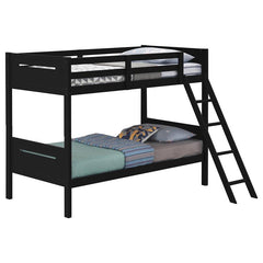 Littleton Wood Twin Over Twin Bunk Bed Black - 405051BLK