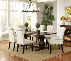 Parkins Dining Room Set Rustic Espresso and Beige - 107411-S7