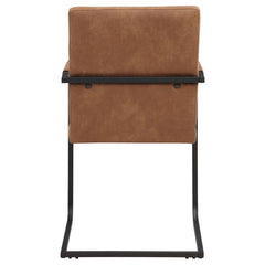 Nate Upholstered Dining Arm Chair Antique Brown and Black (Set of 2) - 123153