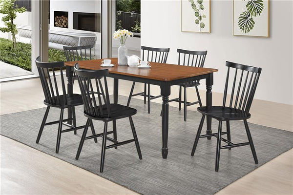 Hollyoak 7-piece Rectangular Dining Set Walnut and Black - 183041-S7