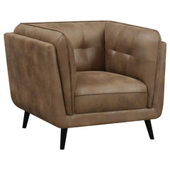 Thatcher Upholstered Tuxedo Arm Tufted Accent Chair Brown - 509423