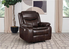 Sycamore Upholstered Power Recliner Chair Dark Brown - 610193P