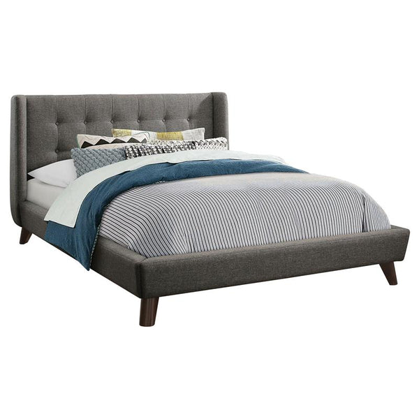 Carrington Upholstered California King Wingback Bed Grey - 301061KW