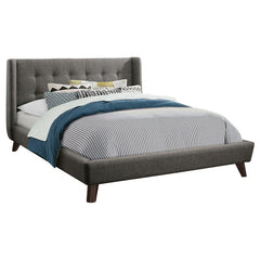 Carrington Upholstered Full Wingback Bed Grey - 301061F