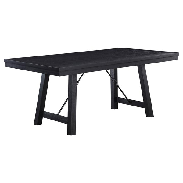 Newport Rectangular Trestle Dining Table Black - 108141