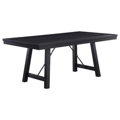 Newport 6-piece Rectangular Trestle Table Dining Set witih Bench Black - 108141-S6