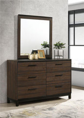 Edmonton 6-drawer Dresser with Mirror Rustic Tobacco - 204353M
