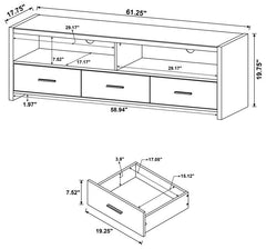 Alton 3-drawer Engineered Wood 62" TV Stand Black Oak - 700645