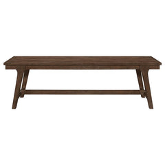Reynolds Rectangular Trestle Base Dining Bench Brown Oak - 107593