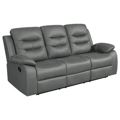 Nova 2-piece Upholstered Padded Arm Sofa Set Dark Grey - 602531-S2