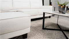 Caspian Upholstered Curved Arm Chaise Sectional Sofa White - 509550