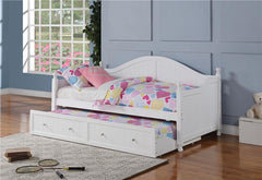 Julie Ann Wood Twin Daybed with Trundle White - 300053