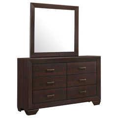 Kauffman 6-drawer Dresser with Mirror Dark Cocoa - 204393M