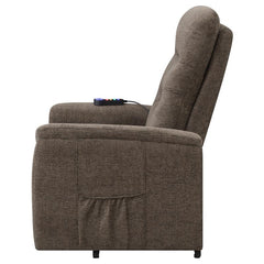 Henrietta Upholstered Power Lift Massage Chair Brown - 609404P