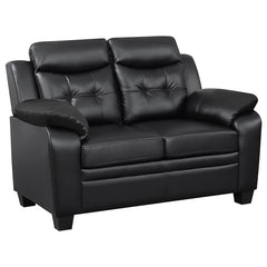 Finley Upholstered Padded Arm Tufted Loveseat Black - 506552
