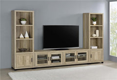 Sachin 3-shelf Engineered Wood Media Tower Distressed Pine - 707746