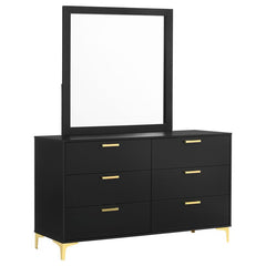 Kendall 6-drawer Dresser with Mirror Black - 224453M
