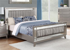 Leighton Wood Full Panel Bed Metallic Mercury - 204921F
