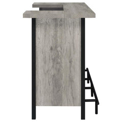 Bellemore Bar Unit with Footrest Grey Driftwood and Black - 182105