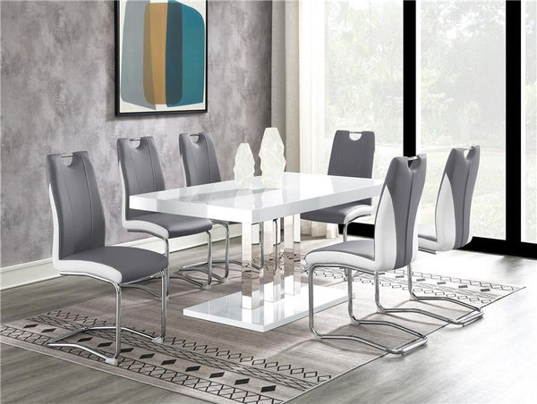 Brooklyn Upholstered Side Chairs with S-frame (Set of 4) Grey and White - 193812
