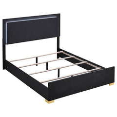 Marceline Wood Full LED Panel Bed Black - 222831F