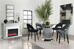 Ellie Pedestal Round Glass Top Counter Height Table Mirror - 115558