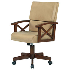 Marietta Upholstered Game Chair Tobacco and Tan - 100172