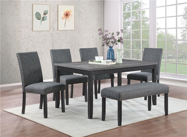 Barlow 6-piece Rectangular Dining Set Grey and Black - 150366