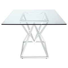 Beaufort 5-piece Dining Set Dark Grey and Chrome - 109451-S5
