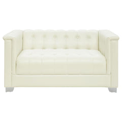Chaviano 4-piece Upholstered Track Arm Sofa Set Pearl White - 505391-S4