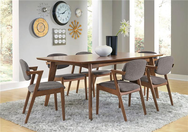 Malone 7-piece Rectangular Dining Set Dark Walnut and Brown - 105351-S7