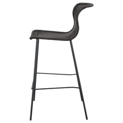 Mckinley Upholstered Bar Stools with Footrest (Set of 2) Brown and Sandy Black - 192040
