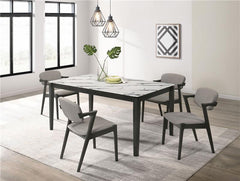Stevie 5-piece Rectangular Dining Set White and Black - 115111WG-S5