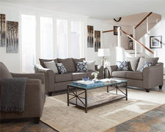 Salizar Upholstered Flared Arm Loveseat Charcoal Grey - 506022