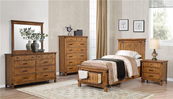 Brenner Wood Twin Storage Panel Bed Rustic Honey - 205260T