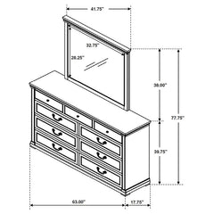 Hillcrest 9-drawer Dresser with Mirror Distressed White - 223353M