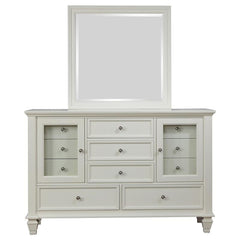 Sandy Beach 11-drawer Dresser with Mirror Cream White - 201303M