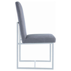 Mackinnon Upholstered Side Chairs Grey and Chrome (Set of 2) - 107143