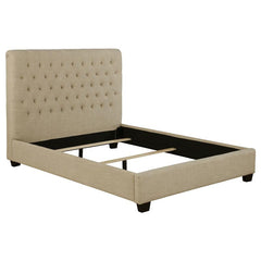 Chloe Upholstered Queen Panel Bed Oatmeal - 300007Q