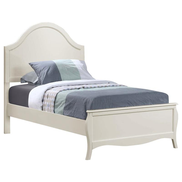 Dominique Wood Twin Panel Bed Cream White - 400561T