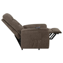Henrietta Upholstered Power Lift Massage Chair Brown - 609404P