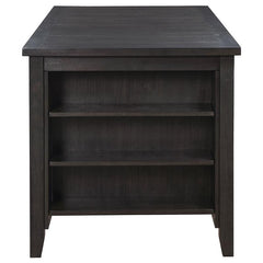 Elliston Rectangular Counter Height Dining Table with Storage Shelves Dark Grey - 121168