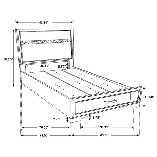 Miranda 4-piece Twin Bedroom Set Black - 206361T-S4