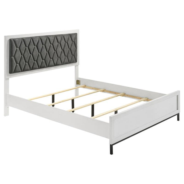 Sonora Queen Upholstered Panel Bed White - 224861Q