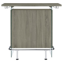 Acosta Rectangular Bar Unit with Footrest and Glass Side Panels - 182631