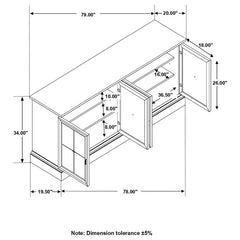 Brockway 4-door Server Antique Java - 110315