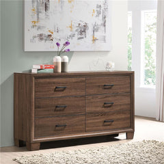 Brandon 6-drawer Dresser Medium Warm Brown - 205323