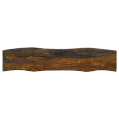 Neve Live-edge Dining Bench with Hairpin Legs Sheesham Grey and Gunmetal - 193863