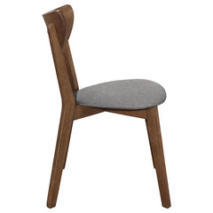 Alfredo Upholstered Dining Chairs Grey and Natural Walnut (Set of 2) - 108082