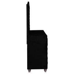 Deanna 7-drawer Rectangular Dresser with Mirror Black - 206103M
